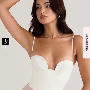 NWT House of CB ‘Avery’ Ivory Underwired Bodysuit